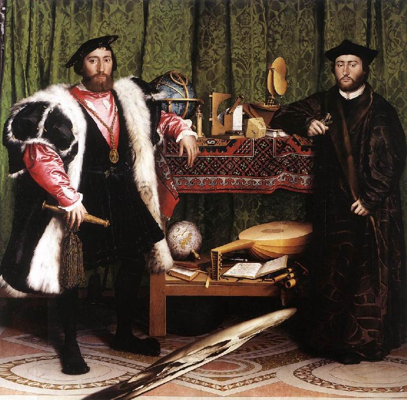 HOLBEIN, Hans the Younger Jean de Dinteville and Georges de Selve (`The Ambassadors') sf oil painting picture
